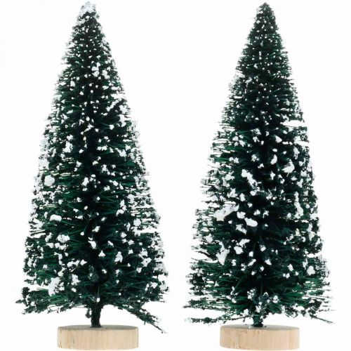 položky Dekorativní jedle se sněhem, vánoční dekorace, adventní V13cm Ø5,5cm 2 ks
