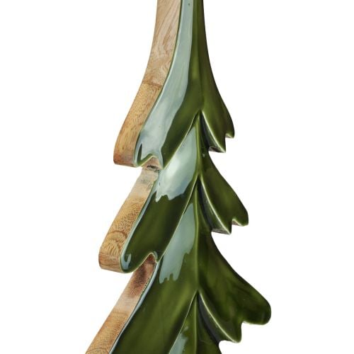Vánoční stromek dřevěná dekorace lesklá zelená 22,5x5x50cm
