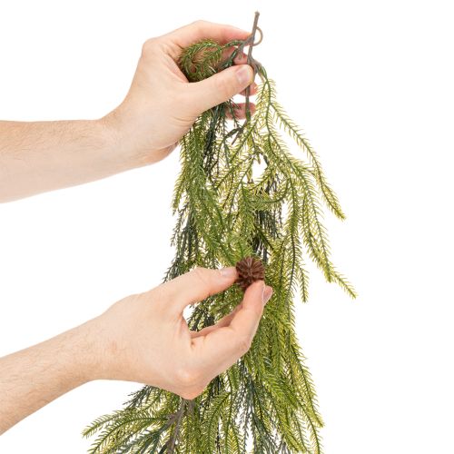 Girlanda z umělých borovicových větviček s kužely pro adventní dekoraci 218 cm | Floristik24.cz