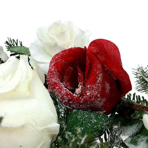 položky Jedlová girlanda s růžemi zasněžená 180cm