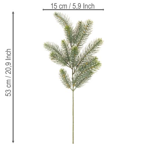 Umělá jedlová větvička, slavnostní dekorace okna, 50 cm, 3 kusy | Floristik24.cz