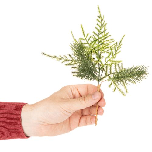 Umělá jedlová větvička pro slavnostní dekoraci, 22 cm, 2 kusy | Floristik24.cz