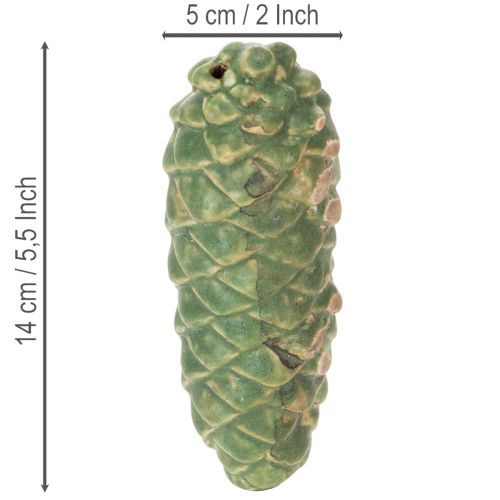 Keramická dekorace z borové šišky, dekorace na stůl, podzimní, 14 cm, 3 kusy | Floristik24.cz