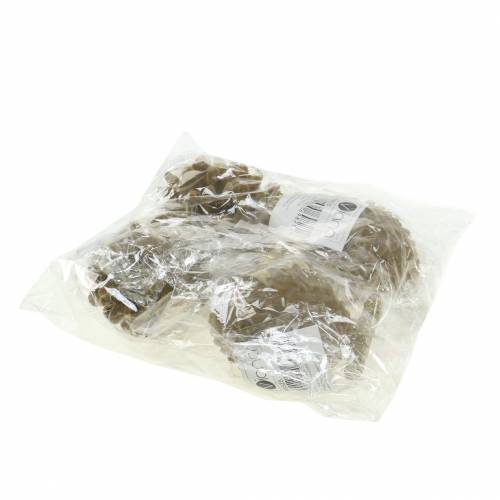 Floristik24 Ozdobné závěsné šišky vločkované hnědé, zlaté 9 × 7 cm / 8,5 × 6 cm 4ks