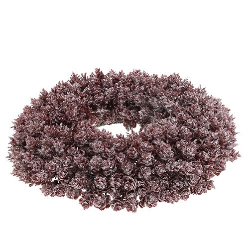 Floristik24 Šiškový věnec Ø25cm Burgundsko led