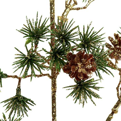 Floristik24 Jedle větev zelená, zlatý třpyt 46cm