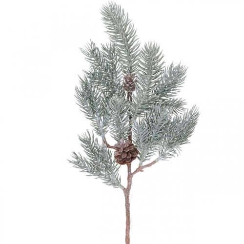 Floristik24 Jedle větev umělá vánoční větvička matovaná 43cm
