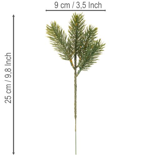 Umělá zelená jedlová větvička pro zimní dekorace, 25 cm, 24 kusů | Floristik24.cz