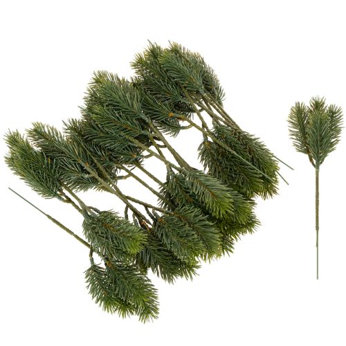 Umělá zelená jedlová větvička pro zimní dekorace, 25 cm, 24 kusů | Floristik24.cz