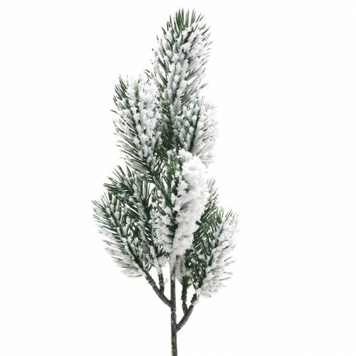 Floristik24 Větev jedle zelená pokrytá sněhem 39cm 8 ks