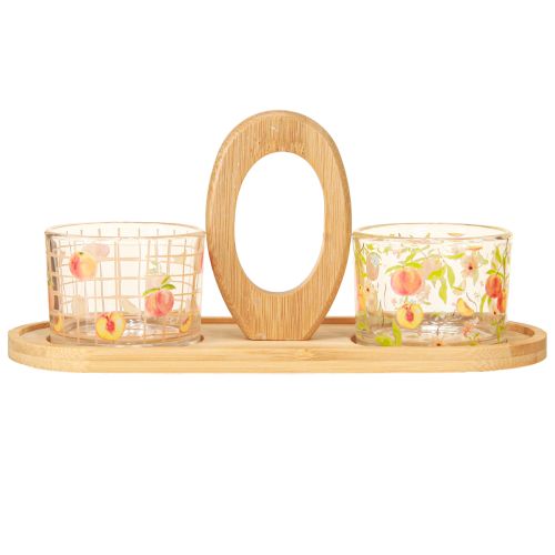 položky Tapas set motiv broskev dekorace na stůl letní 23×9×10,5cm