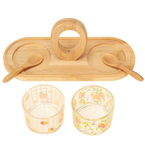 položky Tapas set motiv broskev dekorace na stůl letní 23×9×10,5cm