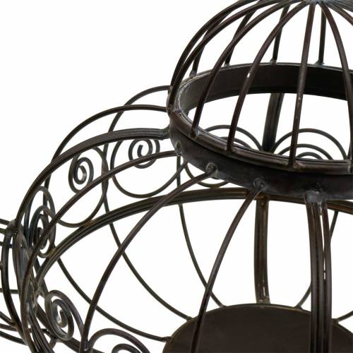 Floristik24 Dekorativní konvička květináč kovová tmavě hnědá Ø28cm V24cm