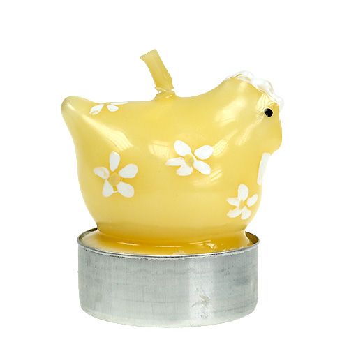 Floristik24 Tea light kuře 5cm žluté 4ks