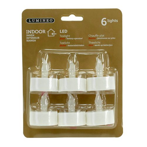 položky LED čajové svíčky s baterií Ø4cm pro vnitřní 6 ks