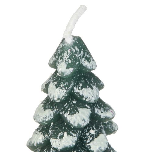 položky Čajové svíčky vánoční stromek zelený zasněžený 6,5cm 8ks