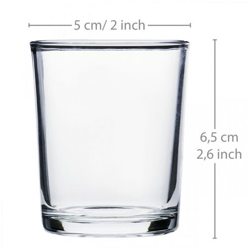Floristik24 Skleničky na čajové svíčky čiré Ø5cm V6,5cm 24 ks