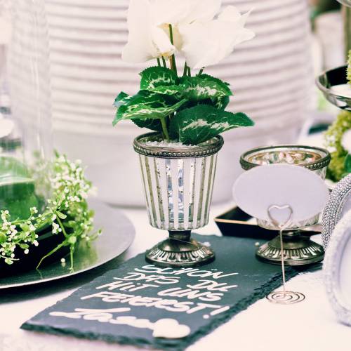 Floristik24 Skleněný hrnek na čajovou svíčku selské stříbro V11cm