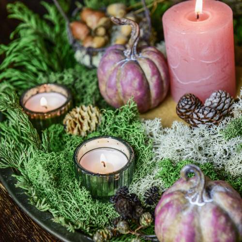 Floristik24 Sklenice na čajovou svíčku vintage farmářské stříbro Ø4,8cm V3cm 4ks