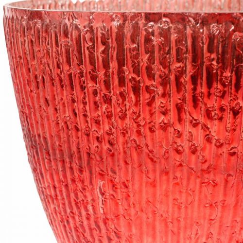 položky Svíčková skleněná lucerna červená skleněná deco váza Ø21cm V21,5cm