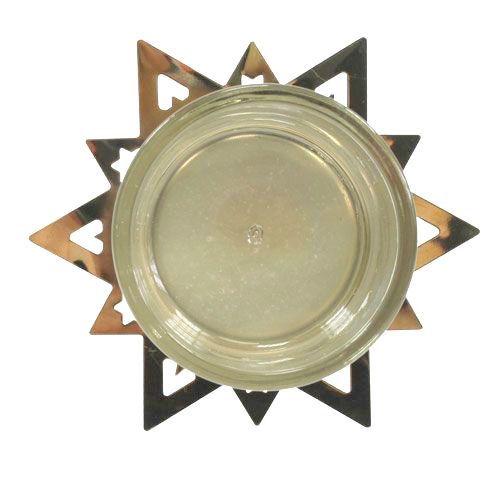 položky Svícen na čajovou svíčku hvězda zlatý 23,5cm 4ks
