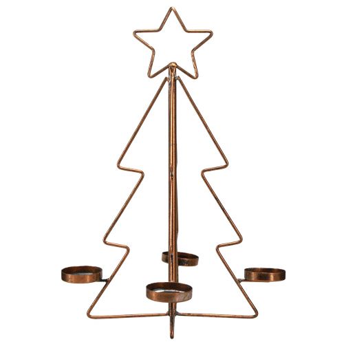 položky Stojan na čajovou svíčku Vánoční dekorace na stůl bronz Ø27cm V38cm