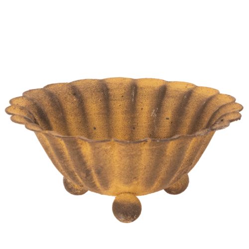 Vintage svícen na čajové svíčky, malá miska, rezavě zbarvený kov, Ø10cm, V4,5cm nakoupit | Floristik24.cz
