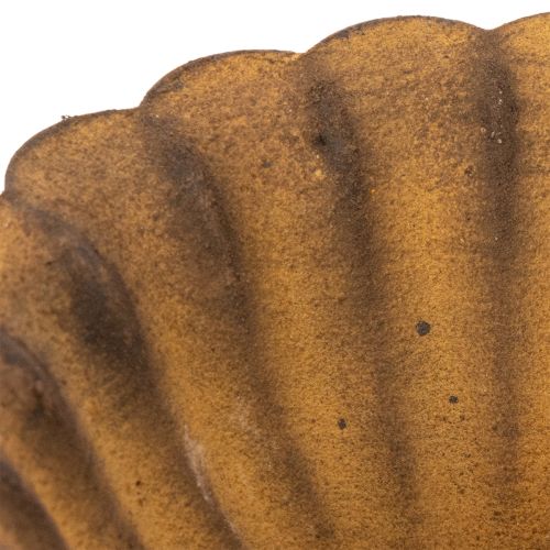Vintage svícen na čajové svíčky, malá miska, rezavě zbarvený kov, Ø10cm, V4,5cm | Floristik24.cz