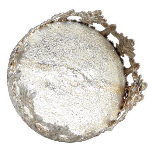 Floristik24 Stojan na čajovou svíčku se sklem pro zasunutí vintage stříbro Ø5,5cm V8cm 4ks