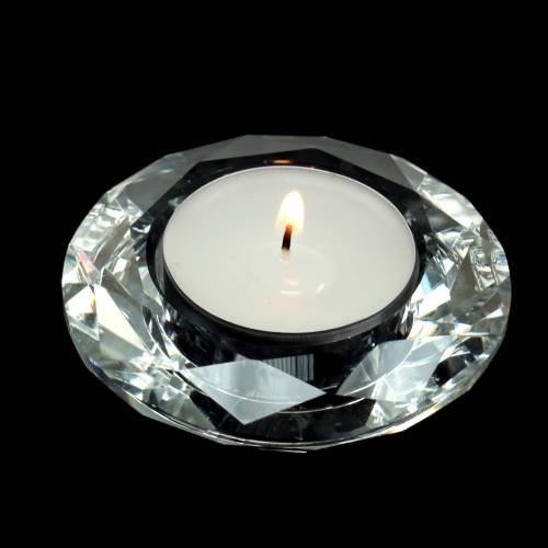 položky Stojan na čajovou svíčku svícen diamantový čirý Ø7cm