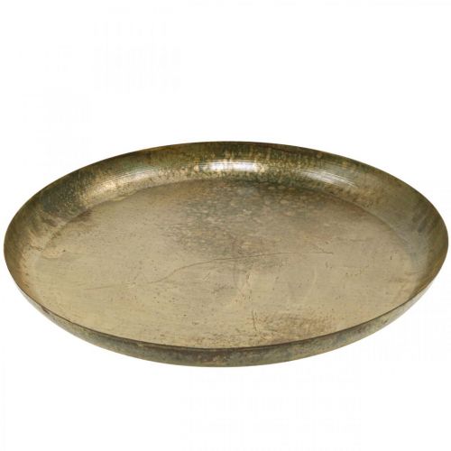 položky Dekorativní talíř mosazný vzhled Dekorace na kovový talíř Ø40cm