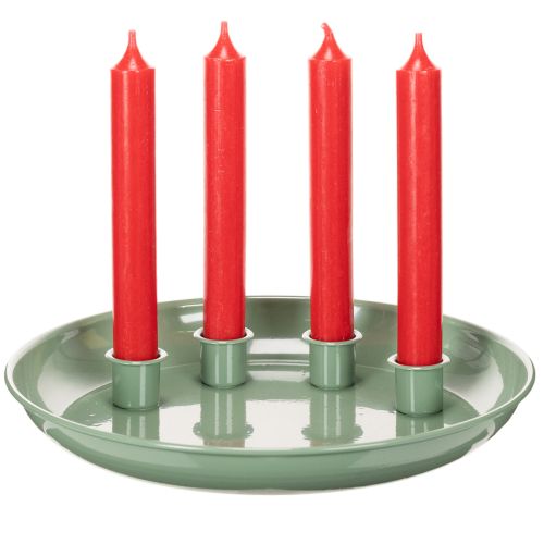 Adventní věnec se čtyřmi svícny, zelený, 24 cm | Floristik24.cz