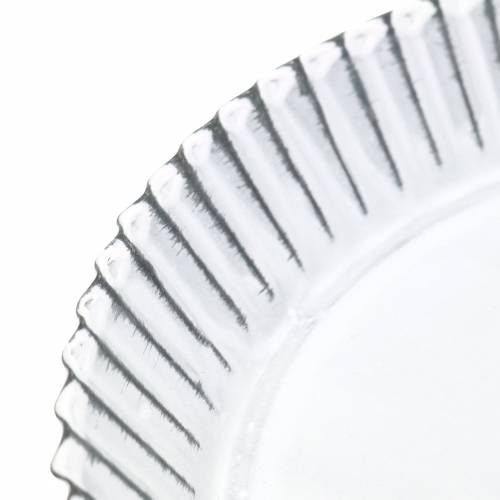 Floristik24 Dekorativní plech pekáč zinkový bílý Ø19,5cm V2cm