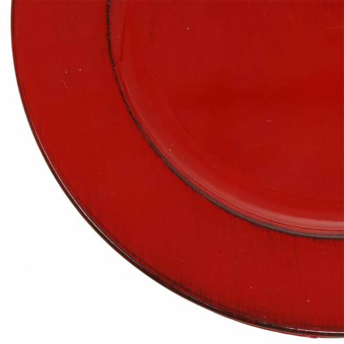 Floristik24 Dekorativní talíř červený/černý Ø22cm