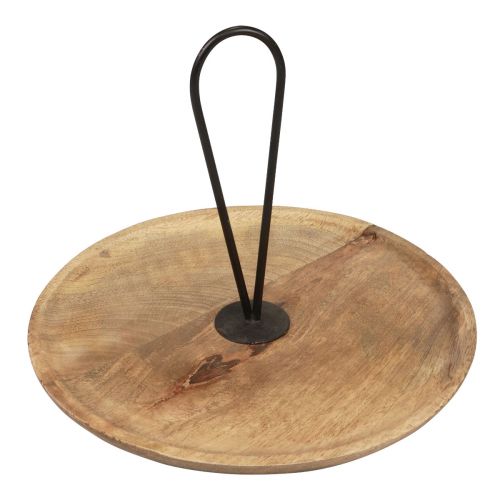 Dekorativní dřevěný tác dekorativní dřevěný talíř s uchem Ø30cm V24cm