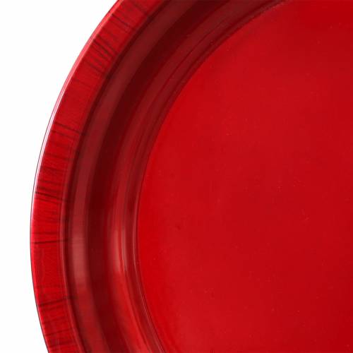 položky Dekorativní talíř z kovu červené barvy s glazurou Ø38cm