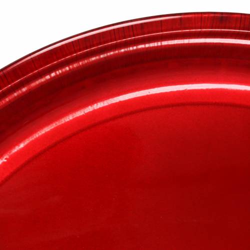 položky Dekorativní talíř z kovu červené barvy s glazurou Ø50cm