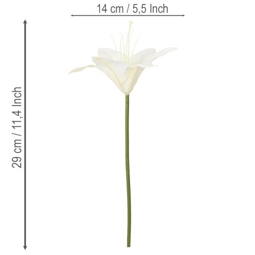 Umělé květy bílé tygří lilie do vázy a aranžmá, kytice 29 cm, 6 ks | Floristik24.cz