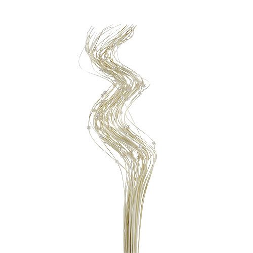 Floristik24 Ting Ting Curly s perličkami 60cm bělený 40 ks