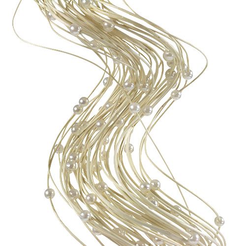 Floristik24 Ting Ting Curly s perličkami 60cm bělený 40 ks