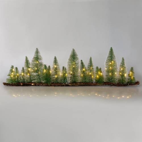 položky Stolní dekorace zimní les s LED zelená 100cm 60L