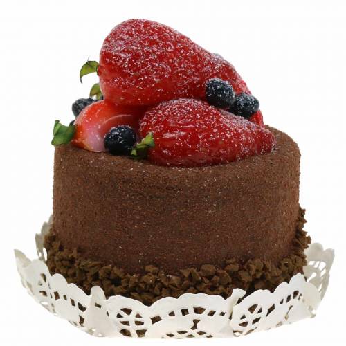 Floristik24 Dekorativní dort čokoládová replika jídla 7cm