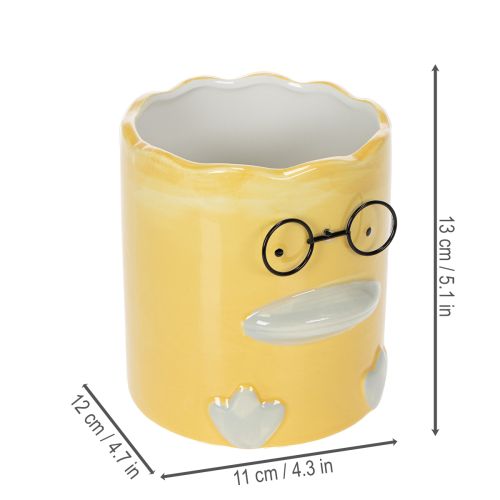 položky Válcová dekorativní keramická váza s kachnou pro stylový domov, 13 cm, 2 kusy