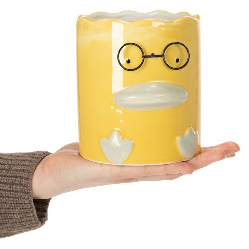 položky Válcová dekorativní keramická váza s kachnou pro stylový domov, 13 cm, 2 kusy