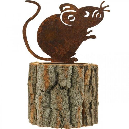 položky Květináč dřevěný květináč dřevěný vzhled rzi myš V24cm