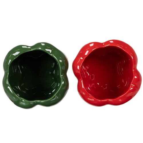 položky Keramický květináč Paprika pro moderní kuchyňskou výzdobu, vhodný do jakéhokoli interiéru, 13 cm, 2 kusy
