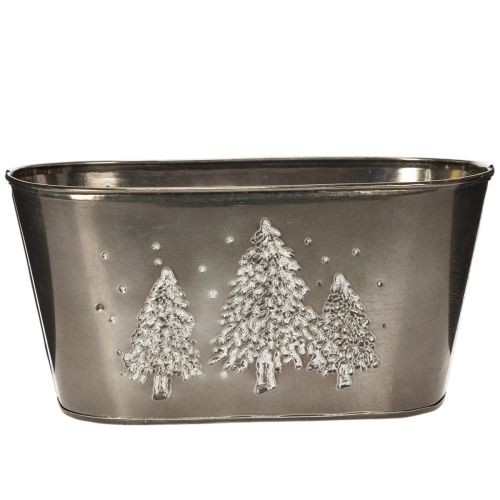 Oválný květináč s reliéfním motivem jedle, 25 cm