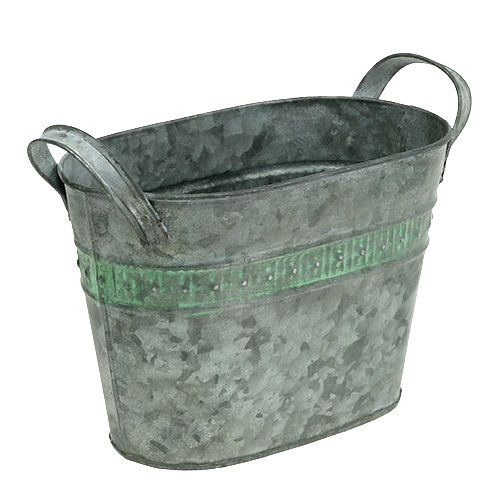 Floristik24 Hrnec zinkový ovál 20cm x 12cm H14cm