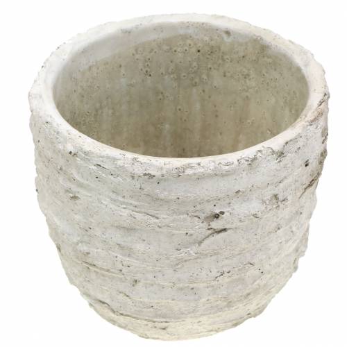 Floristik24 Květináč bílý starožitný Ø14,5cm H13cm