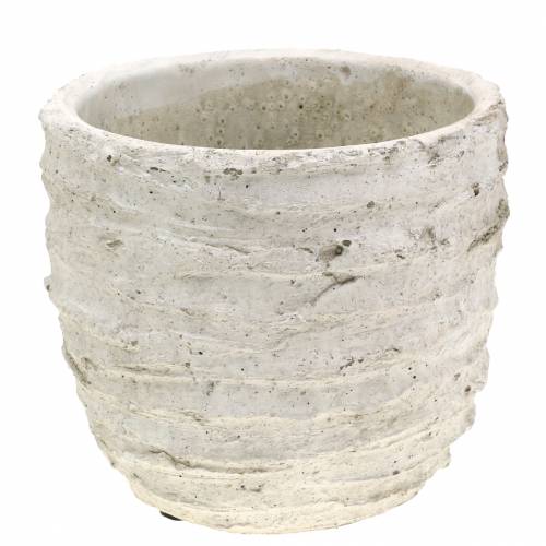 Floristik24 Květináč bílý starožitný Ø14,5cm H13cm